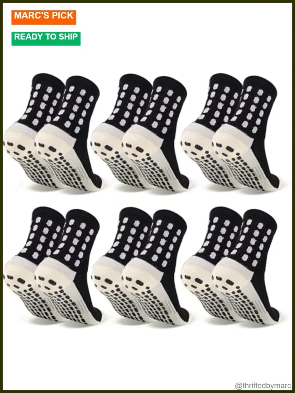 Kids Grip Soccer Socks - Non Slip Cushioned Athletic Socks for Football